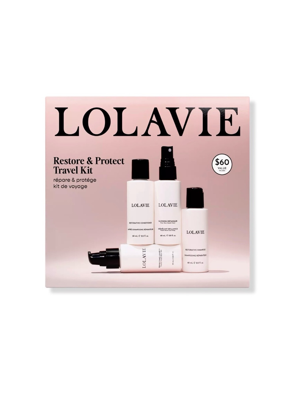 NIB- LOLA VIE Restore & Protect Travel Kit - Pink